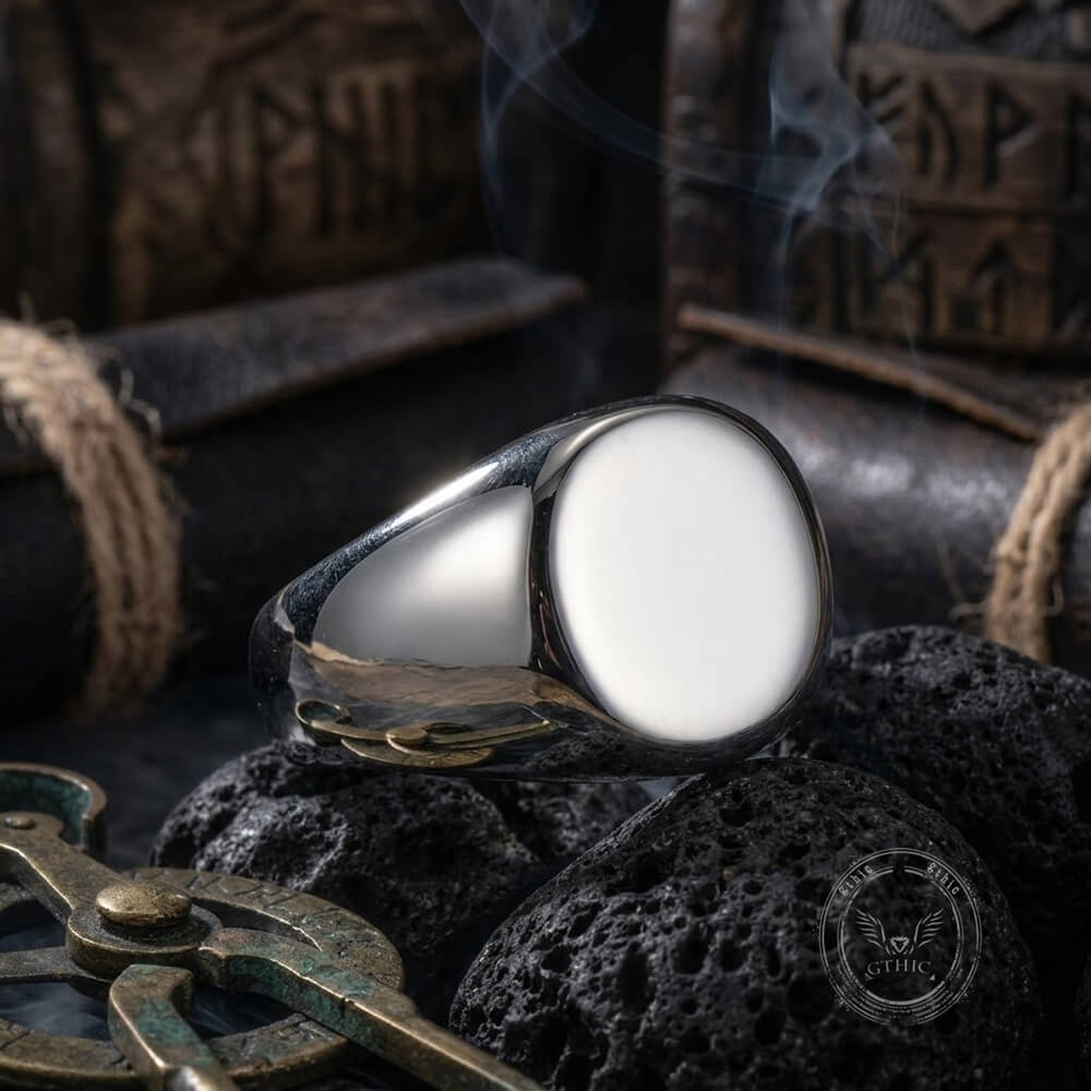 Minimalist Signet Stainless Steel Rounded Ring