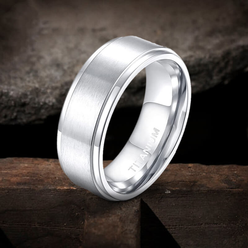 Minimalist Silver Color Titanium Band Ring | Gthic.com