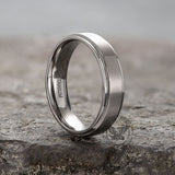 Minimalist Silver Color Titanium Band Ring