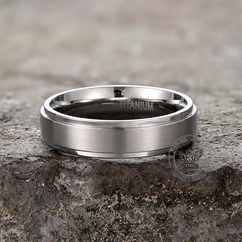 Minimalist Silver Color Titanium Band Ring