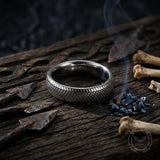 Minimalist Snake-Scale Stainless Steel Couple Ring