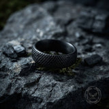 Minimalist Snake-Scale Stainless Steel Couple Ring