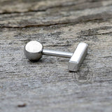 Minimalist Tiny Bar Stainless Steel Screw Back Earrings