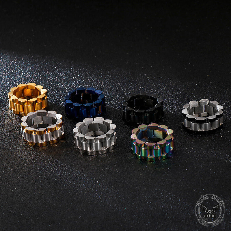 Minimalist Watch Chain Design Stainless Steel Ring | Gthic.com