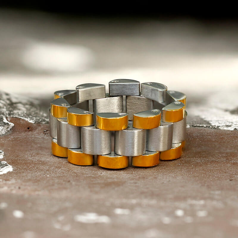 Minimalist Watch Chain Design Stainless Steel Ring | Gthic.com
