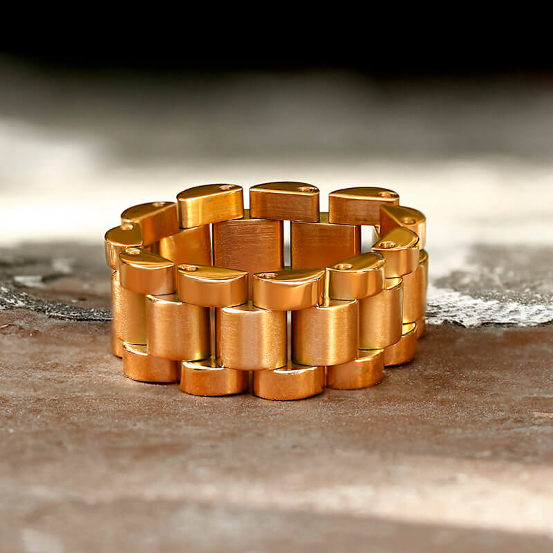 Minimalist Watch Chain Design Stainless Steel Ring | Gthic.com