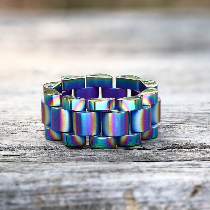 Minimalist Watch Chain Design Stainless Steel Ring | Gthic.com