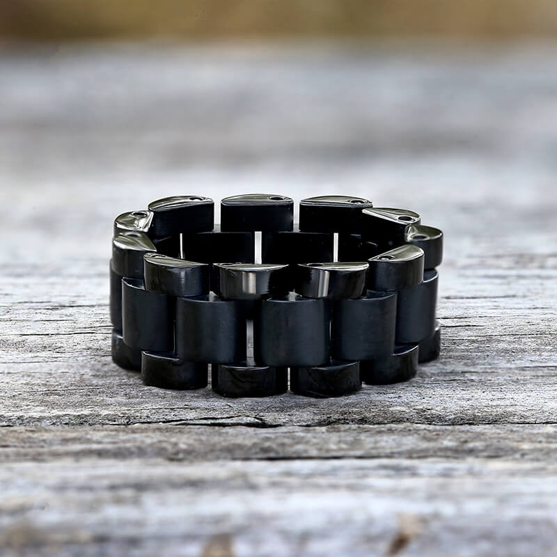 Minimalist Watch Chain Design Stainless Steel Ring | Gthic.com