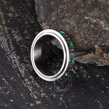 Minimalist Zircon Inlaid Stainless Steel Spinner Ring