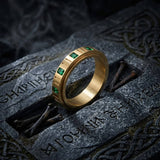 Minimalist Zircon Inlaid Stainless Steel Spinner Ring