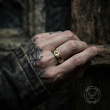 Minimalist Zircon Inlaid Stainless Steel Spinner Ring