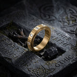 Minimalist Zircon Inlaid Stainless Steel Spinner Ring