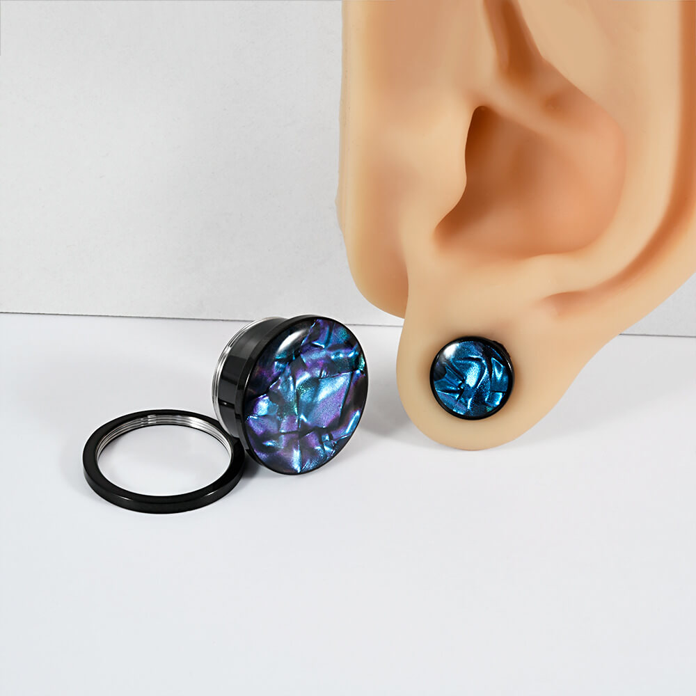 Mixed Color Shell Pulley Stainless Steel Ear Expansion Piercing | Gthic.com