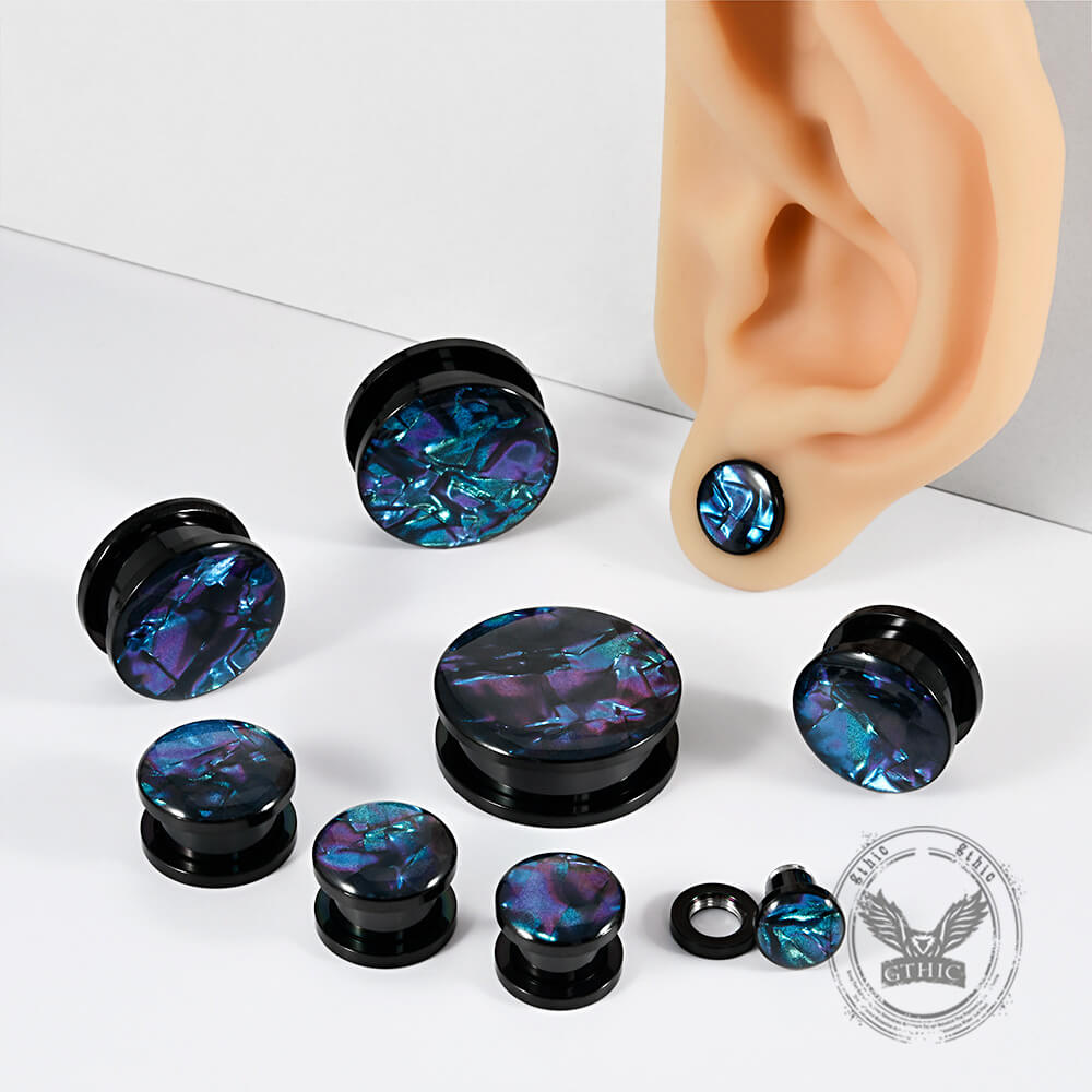 Mixed Color Shell Pulley Stainless Steel Ear Expansion Piercing | Gthic.com