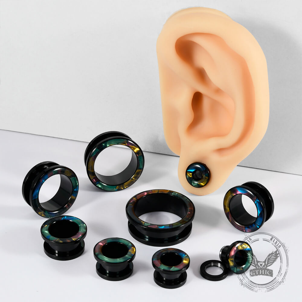 Mixed Color Shell Pulley Stainless Steel Ear Expansion Piercing | Gthic.com