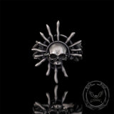 Monster Skull Sun God Sterling Silver Thorns Gothic Ring | Gthic.com