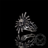 Monster Skull Sun God Sterling Silver Thorns Gothic Ring | Gthic.com