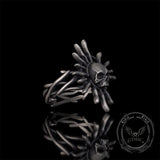 Monster Skull Sun God Sterling Silver Thorns Gothic Ring | Gthic.com