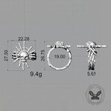 Monster Skull Sun God Sterling Silver Thorns Gothic Ring | Gthic.com