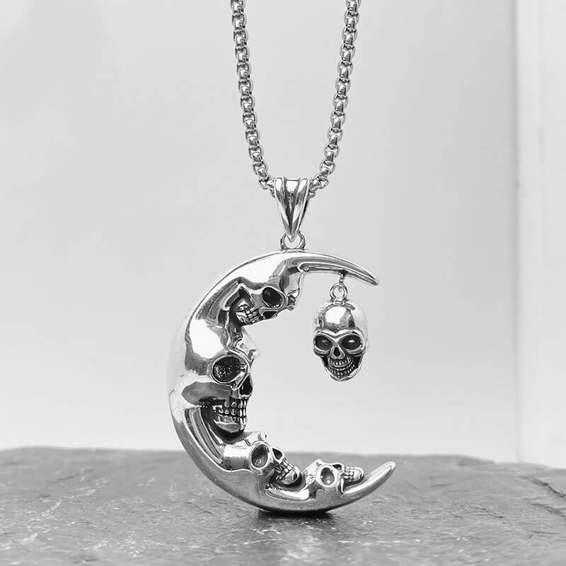 Moon Evil Skull Copper Gothic Pendant | Gthic.com