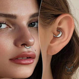 Moon Face Stainless Steel Nose Ring 03 | Gthic.com