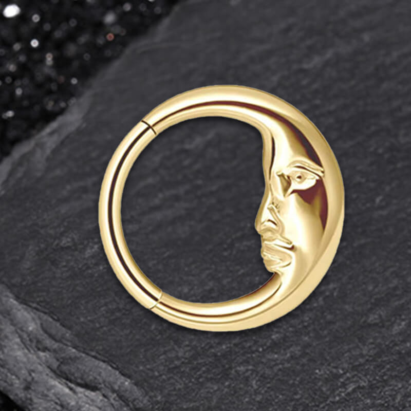 Moon Face Stainless Steel Nose Ring