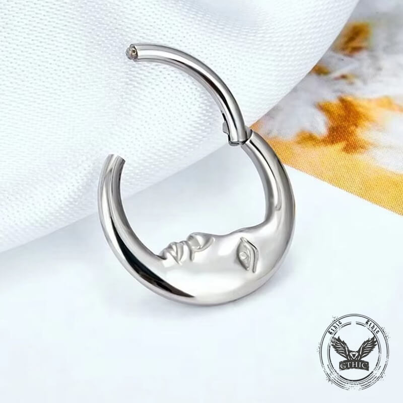 Moon Face Stainless Steel Nose Ring