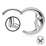 Moon Face Stainless Steel Nose Ring