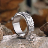 Moon Star Sun Sterling Silver Spinner Ring | Gthic.com