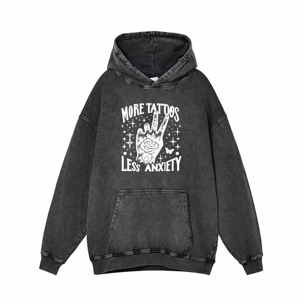 More Tattoos Less Anxiety Yeah Gesture Hoodie 01 | Gthic.com