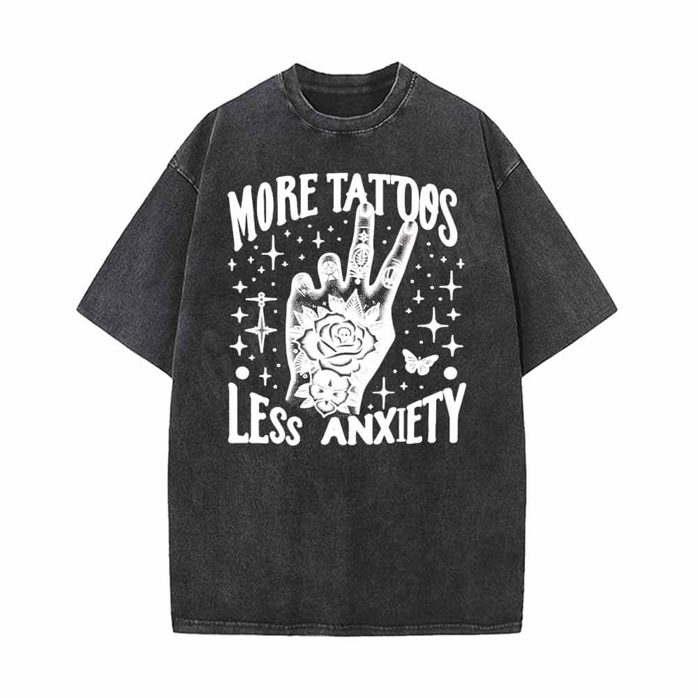 More Tattoos Less Anxiety Yeah Gesture T-shirt 01 | Gthic.com