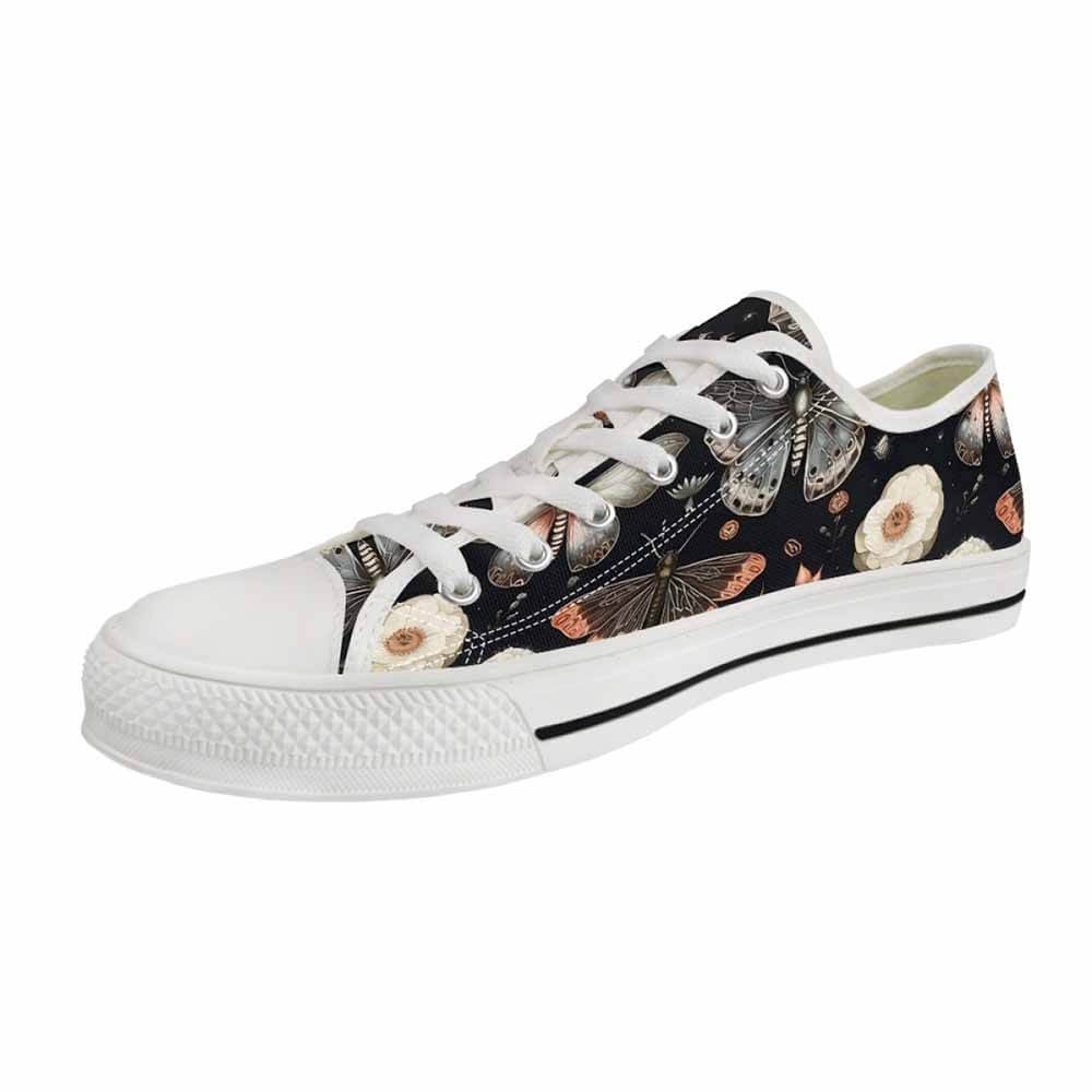 Moth And Butterfly Print Canvas Shoes | Gthic.com