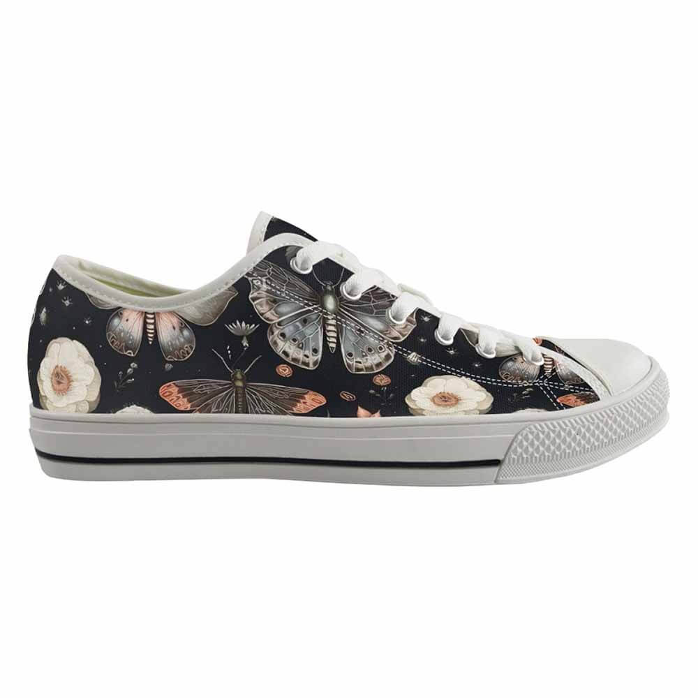 Moth And Butterfly Print Canvas Shoes | Gthic.com