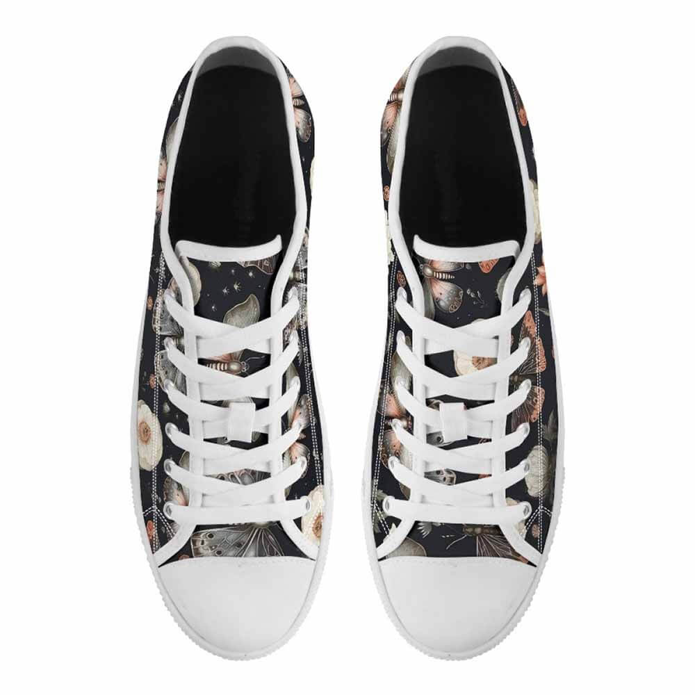 Moth And Butterfly Print Canvas Shoes | Gthic.com