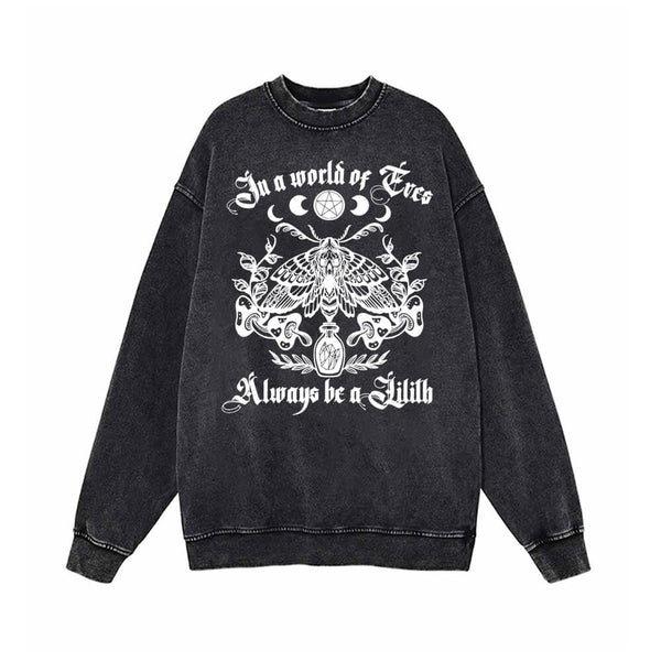 Moth In A World Of Eve Vintage Vintage Washed Sweatshirt