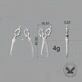 Movable Scissors Shaped Crocodile Sterling Silver Pendant
