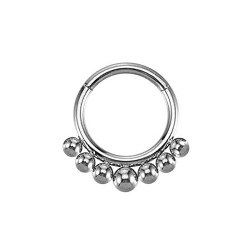 Multi-Bead Design g23 Titanium Piercing Nose Ring 03 | Gthic.com