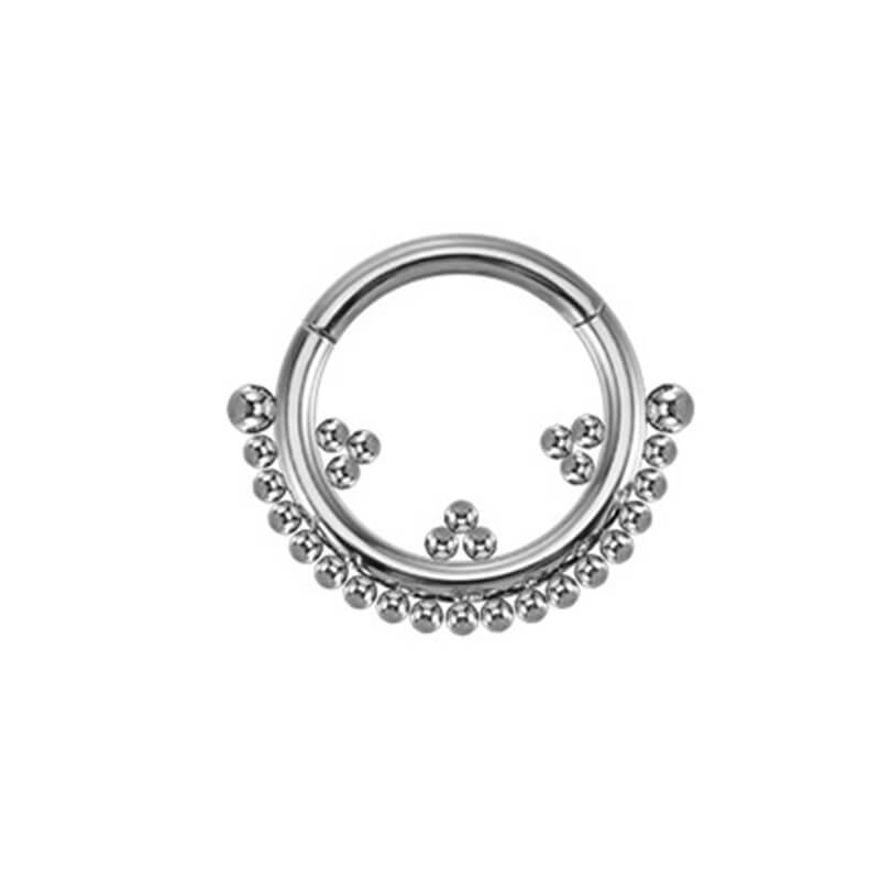 Multi-Bead Design G23 Titanium Piercing Nose Ring