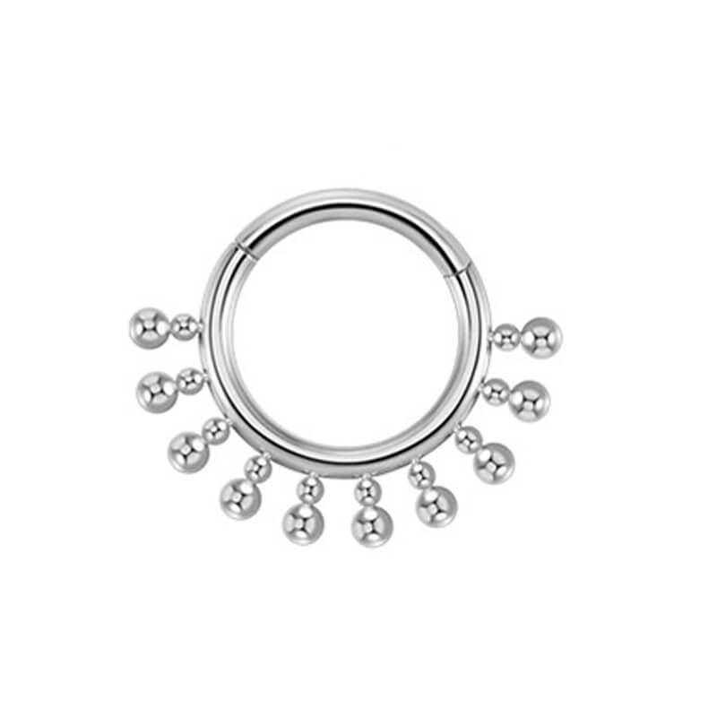 Multi-Bead Design G23 Titanium Piercing Nose Ring