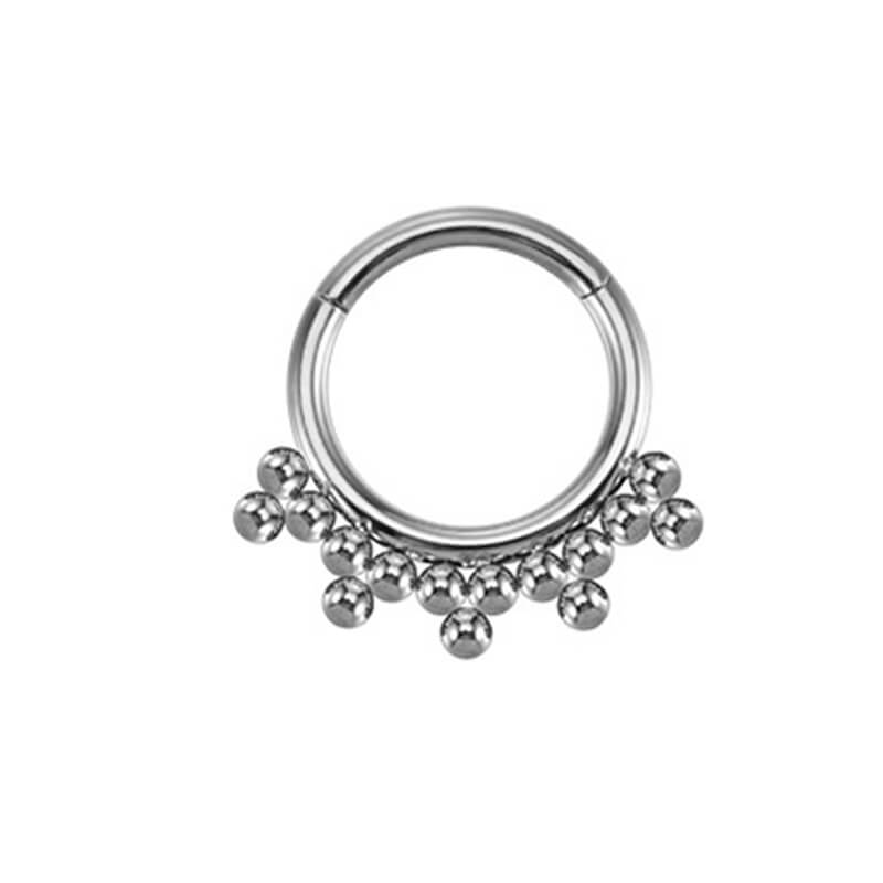 Multi-Bead Design G23 Titanium Piercing Nose Ring