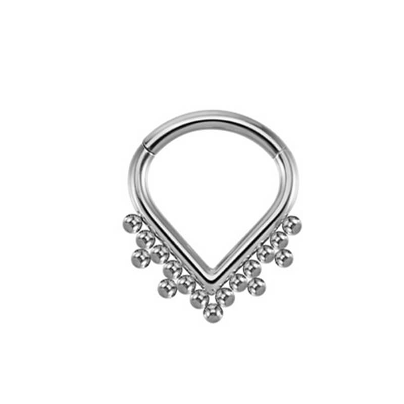 Multi-Bead Design G23 Titanium Piercing Nose Ring