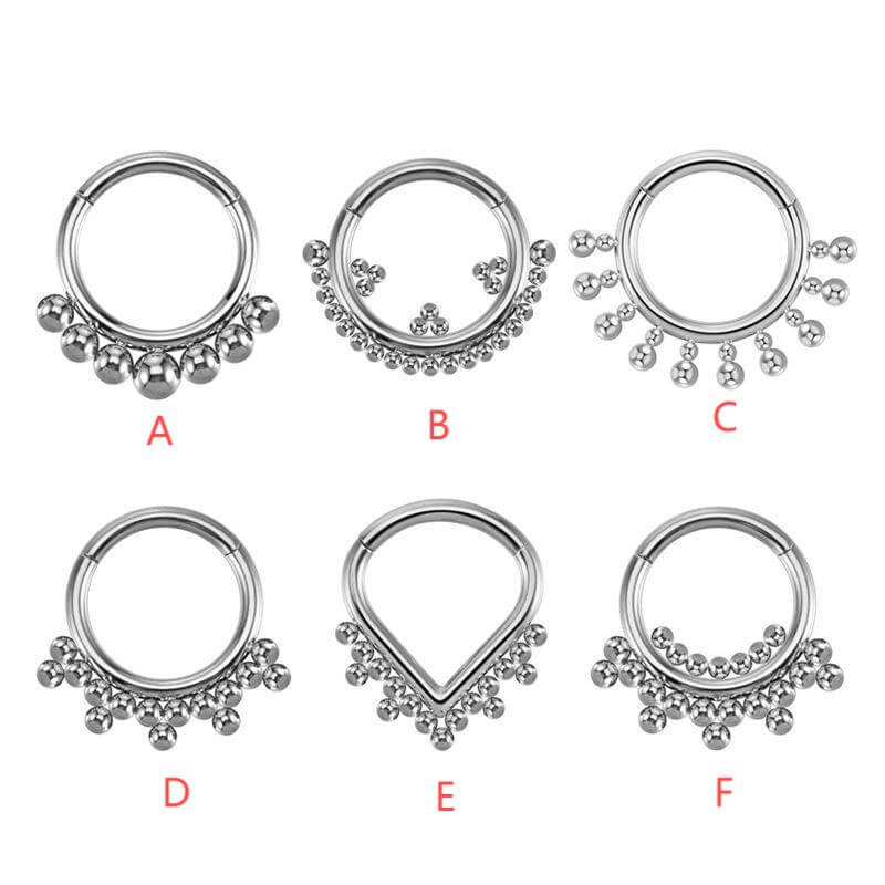 Multi-Bead Design G23 Titanium Piercing Nose Ring