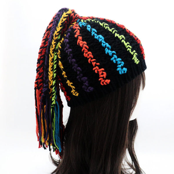 Multi-Colored Knitted Dreadlock Beanie Hat | Gthic.com
