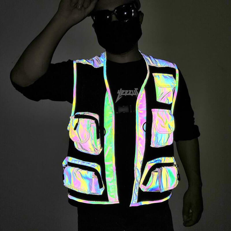 Multi-pocket Fishing Reflective Polyester Vest | Gthic.com