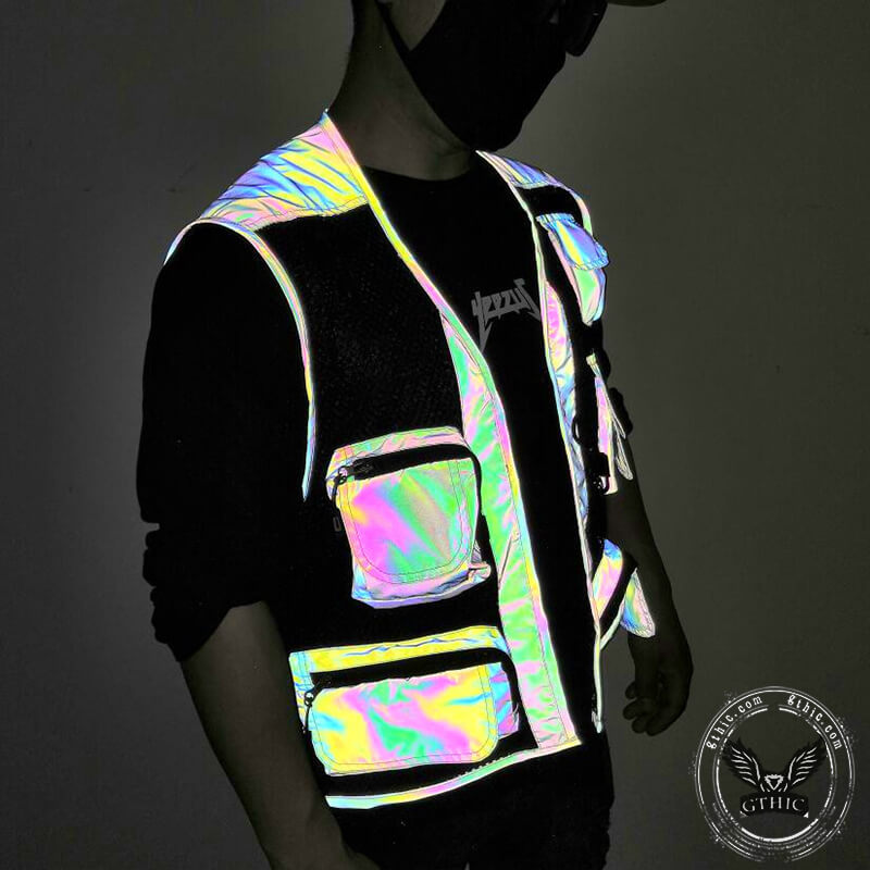 Multi-pocket Fishing Reflective Polyester Vest | Gthic.com