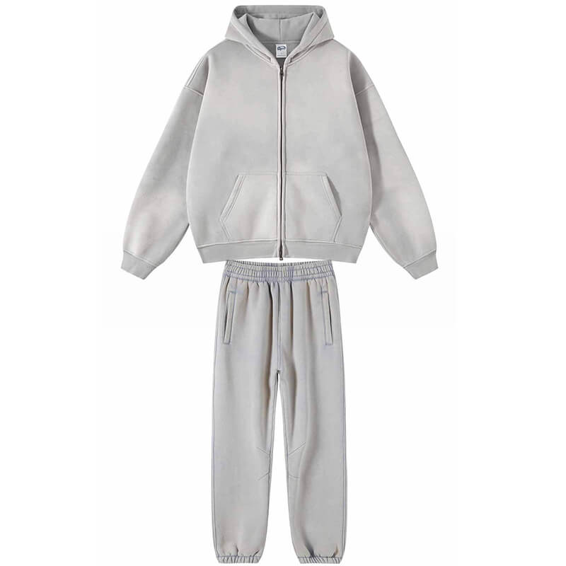 Multicolor Vintage Washed Hoodie And Pants Set