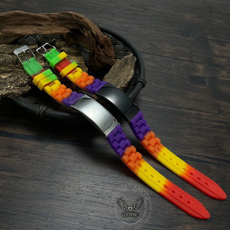 Multicolored Silicone Adjustable Bracelet | Gthic.com