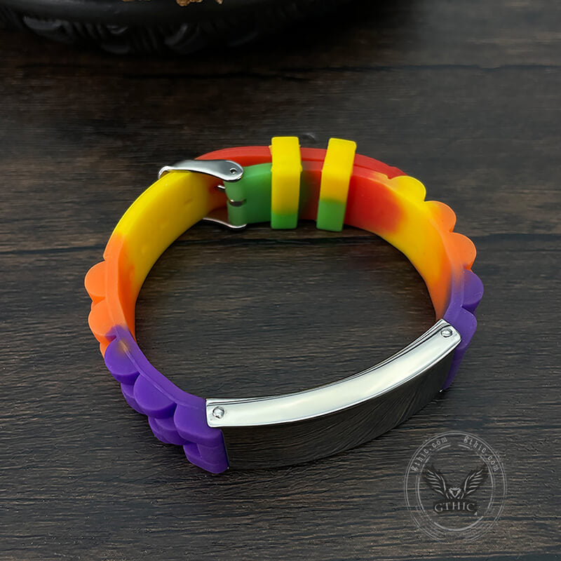 Multicolored Silicone Adjustable Bracelet