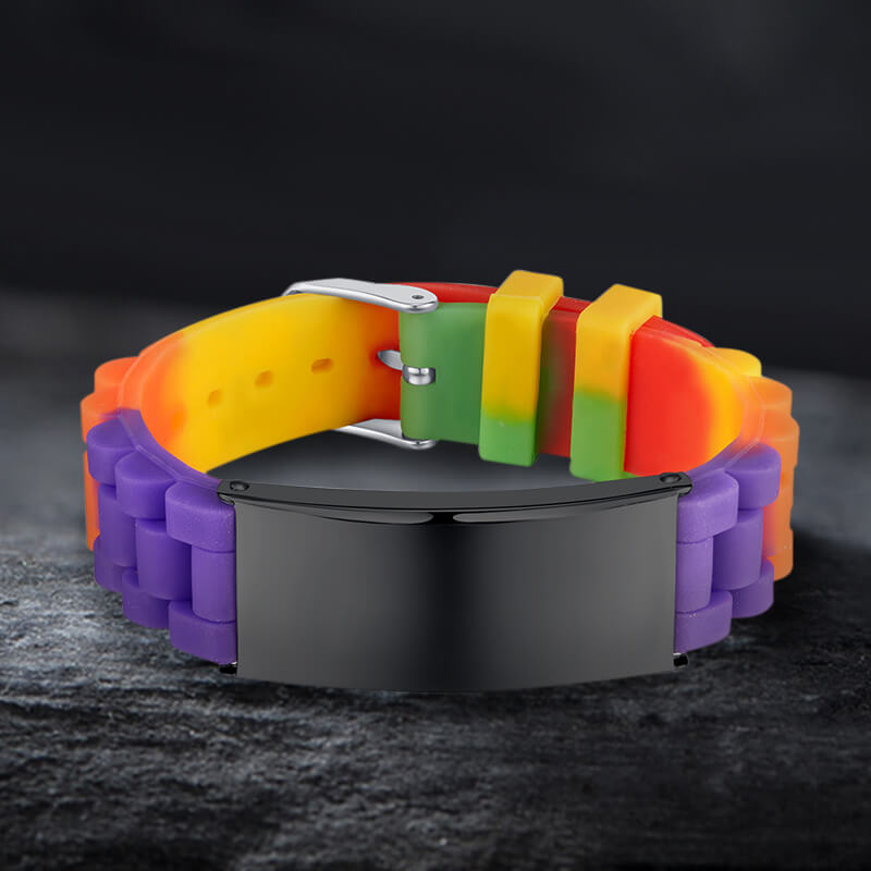 Multicolored Silicone Adjustable Bracelet | Gthic.com