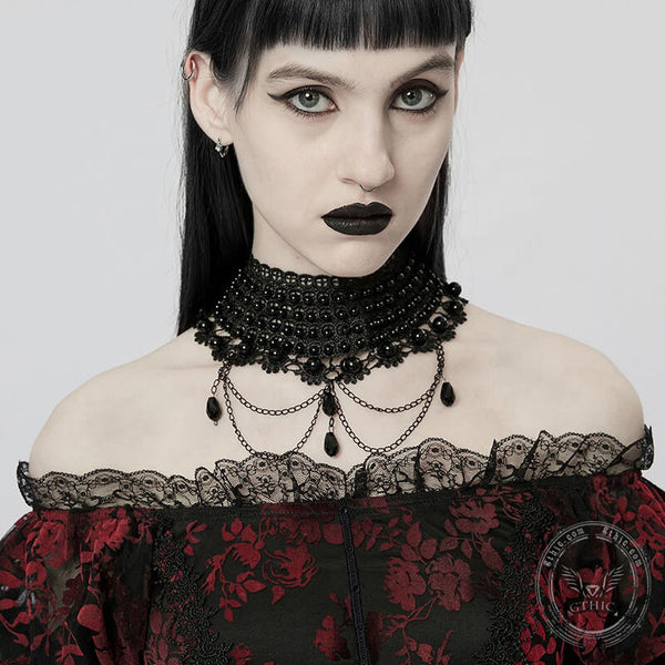Punk Leather Alloy Gothic Choker Necklace